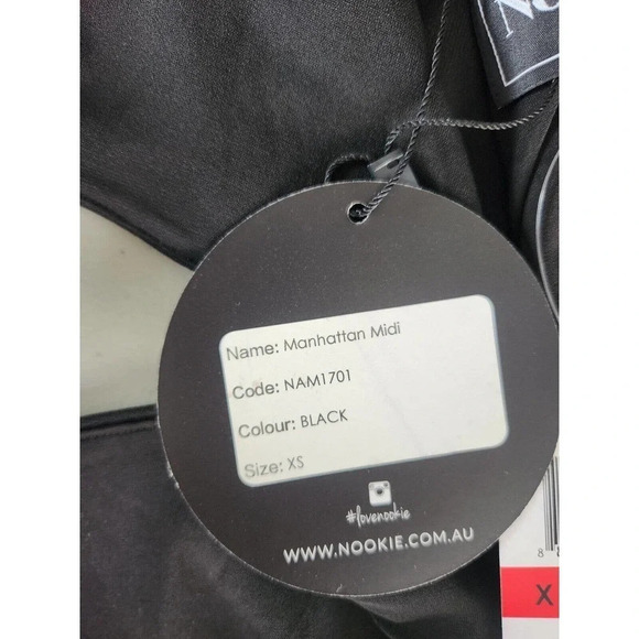 NWD Nookie Manhattan Midi Dress Size XS Black Cocktail Cutout Stretch - Picture 10 of 13
